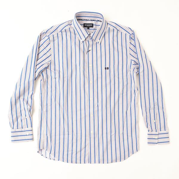 McGREGOR マクレガー EASY CARE　イージーケア ボタンダウンシャツ 111176601　33）S,GREYシャツ メンズ 紳士 春服 ストライプ柄の画像