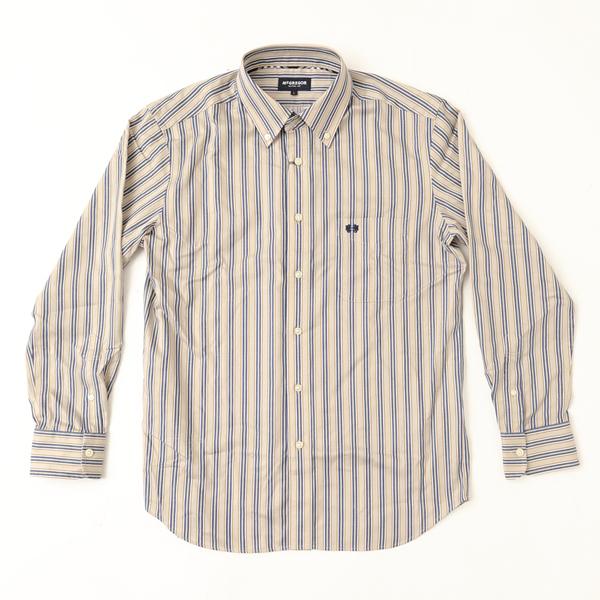 McGREGOR マクレガー EASY CARE　イージーケア ボタンダウンシャツ 111176601　51）BEIGE シャツ メンズ 紳士 春服 ストライプ柄の画像