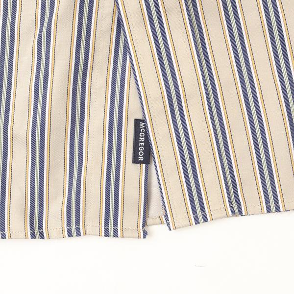 McGREGOR マクレガー EASY CARE　イージーケア ボタンダウンシャツ 111176601　51）BEIGE シャツ メンズ 紳士 春服 ストライプ柄の画像