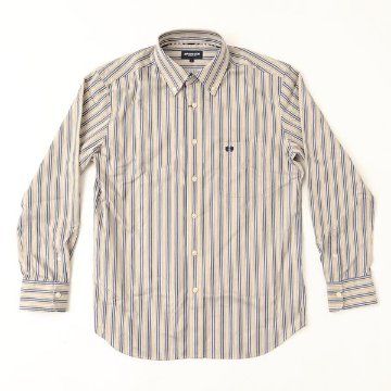 McGREGOR マクレガー EASY CARE　イージーケア ボタンダウンシャツ 111176601　51）BEIGE シャツ メンズ 紳士 春服 ストライプ柄の画像