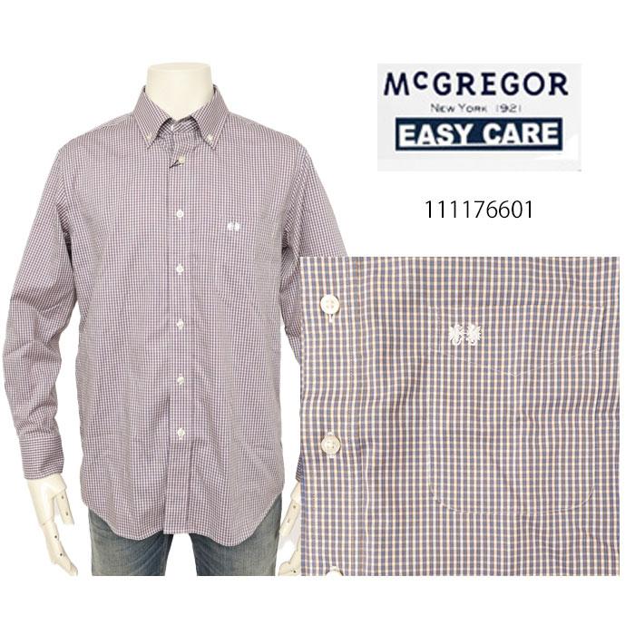 McGREGOR マクレガー EASY CARE イージーケア ボタンダウンシャツ BDグラフチェックイージーケアシャツ 111176601 48）M,NAVYシャツ メンズ 紳士 の画像