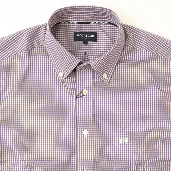 McGREGOR マクレガー EASY CARE イージーケア ボタンダウンシャツ BDグラフチェックイージーケアシャツ 111176601 48）M,NAVYシャツ メンズ 紳士 の画像