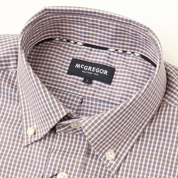 McGREGOR マクレガー EASY CARE イージーケア ボタンダウンシャツ BDグラフチェックイージーケアシャツ 111176601 48）M,NAVYシャツ メンズ 紳士 の画像