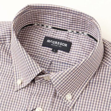 McGREGOR マクレガー EASY CARE イージーケア ボタンダウンシャツ BDグラフチェックイージーケアシャツ 111176601 48）M,NAVYシャツ メンズ 紳士 の画像