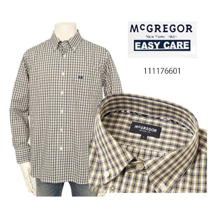 McGREGOR マクレガー EASY CARE イージーケア ボタンダウンシャツ BDグラフチェックイージーケアシャツ 111176601 49）,NAVY　シャツ メンズ 紳士 の画像