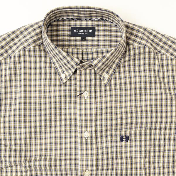 McGREGOR マクレガー EASY CARE イージーケア ボタンダウンシャツ BDグラフチェックイージーケアシャツ 111176601 49）,NAVY　シャツ メンズ 紳士 の画像