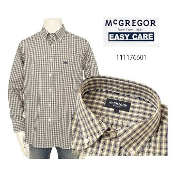 McGREGOR マクレガー EASY CARE イージーケア ボタンダウンシャツ BDグラフチェックイージーケアシャツ 111176601 49）,NAVY　シャツ メンズ 紳士 の画像