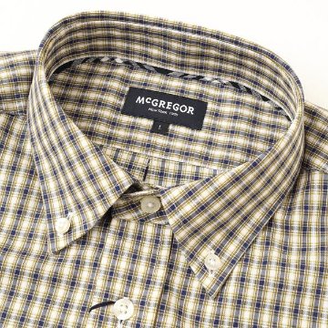 McGREGOR マクレガー EASY CARE イージーケア ボタンダウンシャツ BDグラフチェックイージーケアシャツ 111176601 49）,NAVY　シャツ メンズ 紳士 の画像
