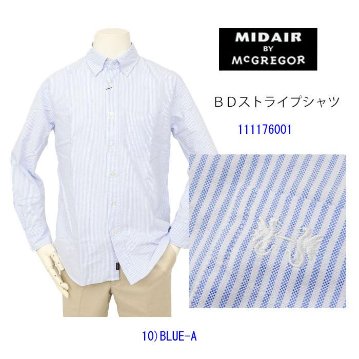 McGREGOR マクレガー111176001 MIDAIR 仕様 10)BLU-A　オックスフォード ボタンダウンシャツメンズ 紳士 秋春冬　長袖シャツの画像