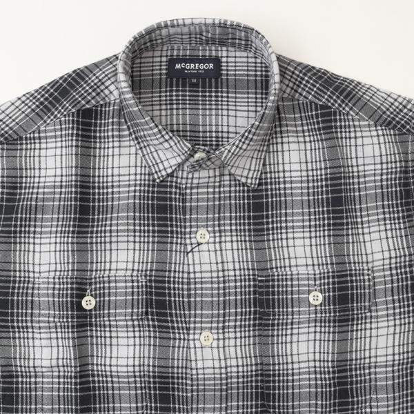 McGREGOR マクレガーレギュラーソフトオンブレチェックシャツシャツ 111176603 39)Black メンズ 紳士 秋春冬　長袖シャツ ワークシャツの画像