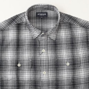 McGREGOR マクレガーレギュラーソフトオンブレチェックシャツシャツ 111176603 39)Black メンズ 紳士 秋春冬　長袖シャツ ワークシャツの画像