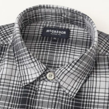 McGREGOR マクレガーレギュラーソフトオンブレチェックシャツシャツ 111176603 39)Black メンズ 紳士 秋春冬　長袖シャツ ワークシャツの画像