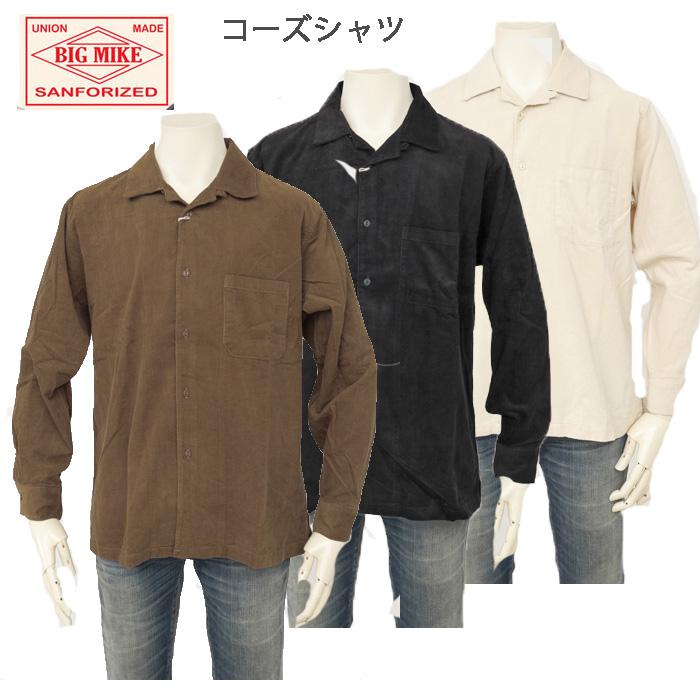 BIG MIKE ビッグマイク 1026352 コール天 コーズシャツ メンズ 秋 冬 ワークシャツ メンズ トップス 細コール ワンポケット ワークシャツの画像