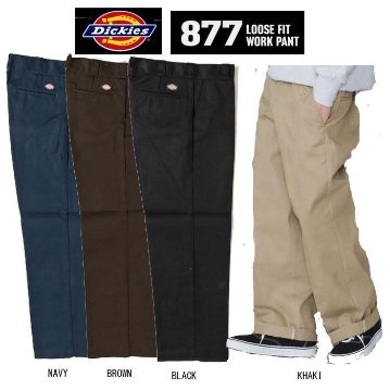 Dickies ディッキーズ 877 DB2037 ルーズフィット ワークパンツ  TC素材 ユッタリチノパンツ　太目のチノパンの画像