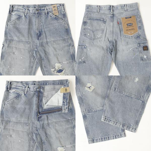 リーバイス Levi’s 568 ルーズストレート ダブルニー　ペインター ジーンズ デニム メンズ A7367-0020 ライトブルーユーズド加工の画像