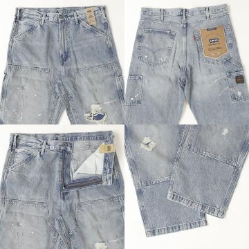 リーバイス Levi’s 568 ルーズストレート ダブルニー　ペインター ジーンズ デニム メンズ A7367-0020 ライトブルーユーズド加工の画像