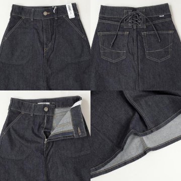 Something サムシング  SKT583  レースアップフレアーデニムスカート 4枚はぎ Ａライン ロングスカート レディースの画像