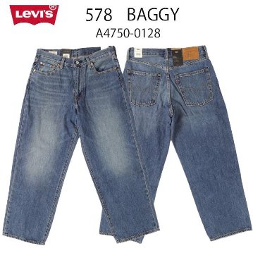 LEVI'S リーバイス 578 バギー ブルーユーズド  A4750-01　28）ミッドブルーユーズド　Baggy Jeans ストリート 　BAGGY　L30の画像