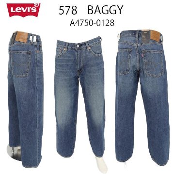 LEVI'S リーバイス 578 バギー ブルーユーズド  A4750-01　28）ミッドブルーユーズド　Baggy Jeans ストリート 　BAGGY　L30の画像