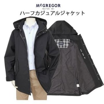 10％OFF　McGREGOR マクレガー 111116605 ビジネス＆カジュアル ハーフジャケット 39）Black ポリエステル70％　綿30％の画像