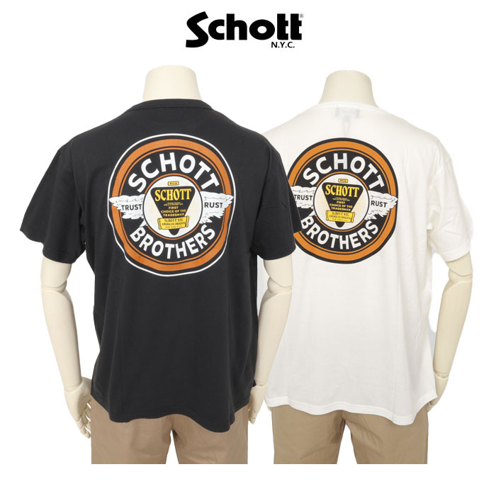 Schott ショット 782-6234005 CIRCLE LOGO/サークルロゴ Tシャツ 半袖Tシャツ ロゴ  メンズ トップス の画像