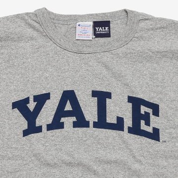 チャンピオン（champion) 米国製　USA製　カレッジTシャツ C5-R303 クルーネック YALE  ロゴの画像