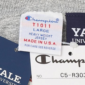 チャンピオン（champion) 米国製　USA製　カレッジTシャツ C5-R303 クルーネック YALE  ロゴの画像