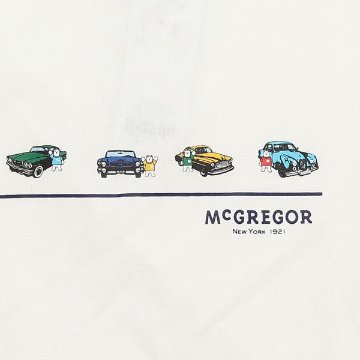 マッグレガー　メンズ半袖Ｔシャツ、111729306 50's　Car とマスコットベアのプリントＴの画像