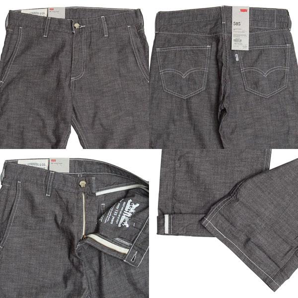 LEVIS（リーバイス）505　クロップド　さらりとしたシャンブレー生地　19309-00　/クロップドパンツ　7分丈　メンズ　光沢感の画像