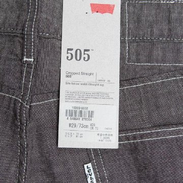 LEVIS（リーバイス）505　クロップド　さらりとしたシャンブレー生地　19309-00　/クロップドパンツ　7分丈　メンズ　光沢感の画像