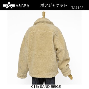 ALPHA アルファ　ボアブルゾン　衿付きボアブルゾン　TA7122-016　016）SAND BEIGH　ベージュ　サンドベージュの画像