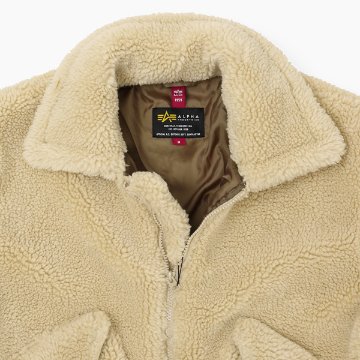 ALPHA アルファ　ボアブルゾン　衿付きボアブルゾン　TA7122-016　016）SAND BEIGH　ベージュ　サンドベージュの画像