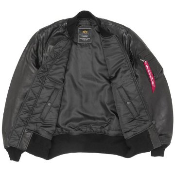アルファ　Alpha Industries TA1490 MA-1　レザージャケット KNOXVILLE TENNESSEE USA EST.OCTOBER 1959 　/　ミりタリージャケット　の画像