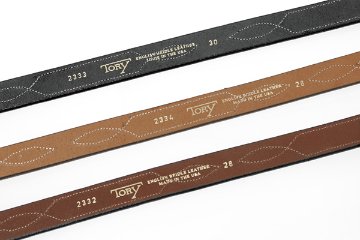 トリー tory 本革　レザーベルト　1" Belt With a Stitched Pattern Repeated Three Times画像