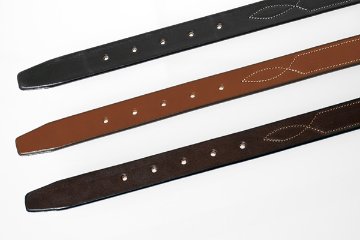トリー tory 本革　レザーベルト　1" Belt With a Stitched Pattern Repeated Three Times画像