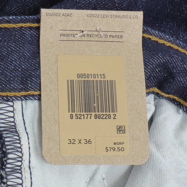 LEVI’S リーバイス 501 USAインポート製品 股下91cm L36 脚長 オリジナルフィット  00501-01 15）リンス　メンズの画像