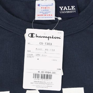 Champion チャンピオン（champion) 米国製　USA製　カレッジTシャツ C5-T303 クルーネック YALE  ロゴの画像