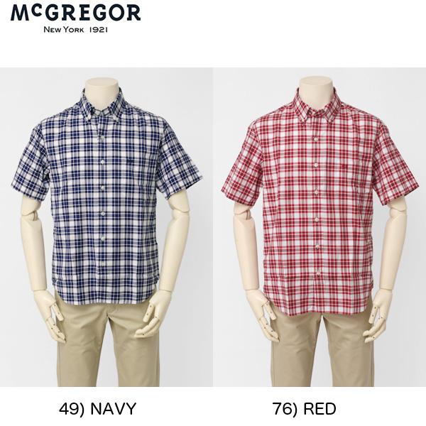 マクレガ-　メンズ　半袖シャツ　McGREGOR 111161201 100周年記念モデル　 タータンチェックBDシャツ画像