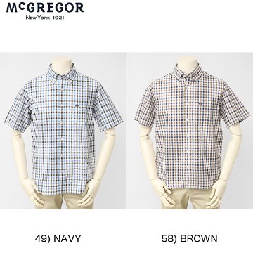  McGREGOR マックレガー メンズ 半袖シャツ 111160309 チェックBDシャツの画像