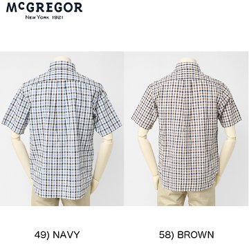  McGREGOR マックレガー メンズ 半袖シャツ 111160309 チェックBDシャツの画像