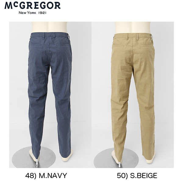 McGRGOR マックレガー メンズ 綿麻 イージーパンツ ストレッチ テーパードストレート サイドゴム 111310106の画像