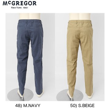 McGRGOR マックレガー メンズ 綿麻 イージーパンツ ストレッチ テーパードストレート サイドゴム 111310106の画像