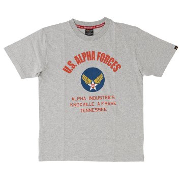 ALPHA アルファ U.S.A.F. プリント半袖Tシャツ TC1470 ロゴTシャツ 702)ヘザーグレー画像