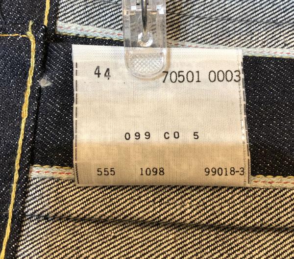 1936年Model   506ＸＸ　米国製  Type-ⅠJacket  ファーストモデル  バレンシア工場　555刻印　70501-00 03)リジッド　DEAD STOCKの画像