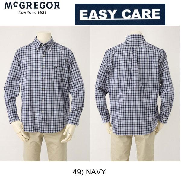 マッグレガー　メンズ長袖シャツボタンダウンチェックシャツ 形態安定チェックシャツ　EASY CARE 111171901画像