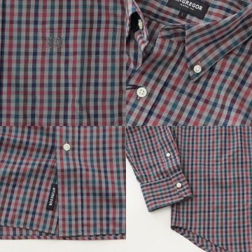 マッグレガー　メンズ長袖シャツボタンダウンチェックシャツ 形態安定チェックシャツ　EASY CARE 111171901の画像