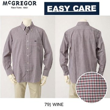 マッグレガー　メンズ長袖シャツボタンダウンチェックシャツ 形態安定チェックシャツ　EASY CARE 111171901画像