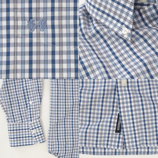 マッグレガー　メンズ長袖シャツボタンダウンチェックシャツ 形態安定チェックシャツ　EASY CARE 111171103の画像