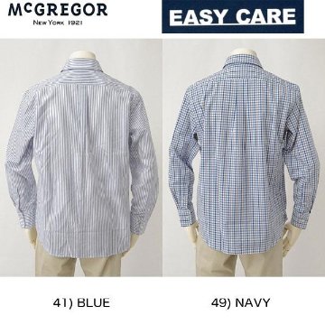マッグレガー　メンズ長袖シャツボタンダウンチェックシャツ 形態安定チェックシャツ　EASY CARE 111171103の画像