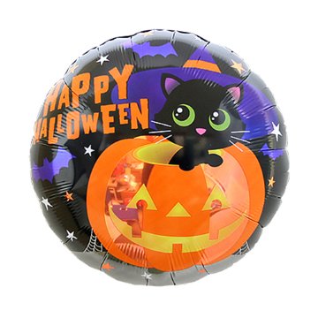 【バルーン】ハロウィンキャットウィズハットの画像